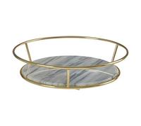 Premier Fruit Basket, White Marble, Brass Finish, 1001217