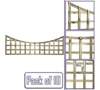 Premier Garden Supplies 10X Width: 6Ft X Height: 2Ft Concave Top Square Trellis Fence Topper Panel/wall Climber Standard Design