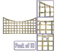 Premier Garden Supplies 10X Width: 6Ft X Height: 3Ft Concave Top Square Trellis Fence Topper Panel/wall Climber Standard Design