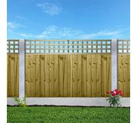 Premier Garden Supplies 3X Width: 6Ft X Height: 1Ft Flat Top Square Trellis Fence Topper Panel/wall Climber Privacy Design