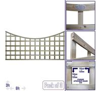 Premier Garden Supplies 3X Width: 6Ft X Height: 3Ft Concave Top Square Trellis Fence Topper Panel/wall Climber Standard Design