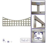 Premier Garden Supplies 4X Width: 6Ft X Height: 2Ft Concave Top Square Trellis Fence Topper Panel/wall Climber Standard Design