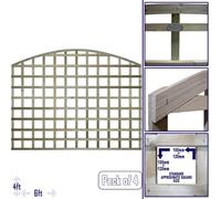 Premier Garden Supplies 4X Width: 6Ft X Height: 4Ft Arch Top Square Trellis Fence Topper Panel/wall Climber Standard Design