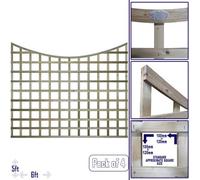 Premier Garden Supplies 4X Width: 6Ft X Height: 5Ft Concave Top Square Trellis Fence Topper Panel/wall Climber Standard Design
