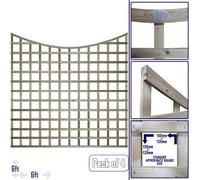 Premier Garden Supplies 4X Width: 6Ft X Height: 6Ft Concave Top Square Trellis Fence Topper Panel/wall Climber Standard Design