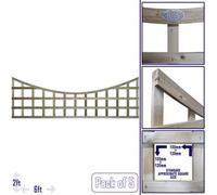 Premier Garden Supplies 5X Width: 6Ft X Height: 2Ft Concave Top Square Trellis Fence Topper Panel/wall Climber Standard Design