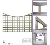 Premier Garden Supplies 5X Width: 6Ft X Height: 4Ft Concave Top Square Trellis Fence Topper Panel/wall Climber Standard Design