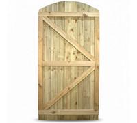 Premier Garden Supplies 6Ft X 4.5Ft Arch Top Wooden Garden Gate Feather Edge Fully Framed Treated Timber Outdoor Door Pathway Home Swing Gate