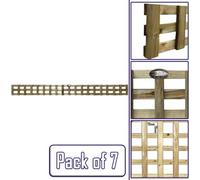 Premier Garden Supplies 7X Width: 6Ft X Height: 0.5Ft Flat Top Square Trellis Fence Topper Panel/wall Climber Privacy Design