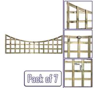 Premier Garden Supplies 7X Width: 6Ft X Height: 2Ft Concave Top Square Trellis Fence Topper Panel/wall Climber Standard Design