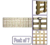 Premier Garden Supplies 7X Width: 6Ft X Height: 2Ft Flat Top Square Trellis Fence Topper Panel/wall Climber Privacy Design