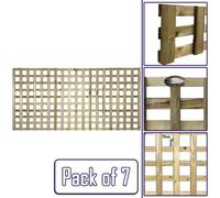 Premier Garden Supplies 7X Width: 6Ft X Height: 3Ft Flat Top Square Trellis Fence Topper Panel/wall Climber Privacy Design