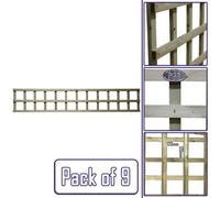 Premier Garden Supplies 9X Width: 6Ft X Height: 1Ft Flat Top Square Trellis Fence Topper Panel/wall Climber Standard Design
