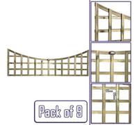 Premier Garden Supplies 9X Width: 6Ft X Height: 2Ft Concave Top Square Trellis Fence Topper Panel/wall Climber Standard Design
