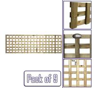 Premier Garden Supplies 9X Width: 6Ft X Height: 2Ft Flat Top Square Trellis Fence Topper Panel/wall Climber Privacy Design