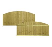 Premier Garden Supplies DOME TOP Tongue & Groove Fence Panel Width: 6ft (183cm) x Shoulder Height: 2ft (60cm) [Full Height. 80cm] Smooth Planed T&G Boards Semi-Braced Garden Boundary Fencing Panels