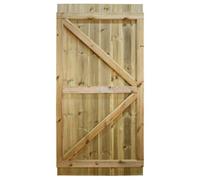 Premier Garden Supplies Flat Top Wooden Garden Gate H.6Ft X W.3Ft Tongue & Groove Fully Framed Treated Timber Outdoor Door Pathway Home Swing Gate
