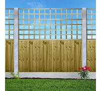 Premier Garden Supplies Flat Top Wooden Trellis Panel 6Ft X 3Ft (3 Pack) Standard Square Lattice Fencing Topper Extension For Climbing Plant Support