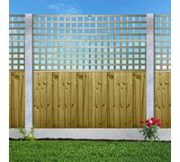 Premier Garden Supplies Flat Top Wooden Trellis Panel 6Ft X 3Ft (4 Pack) Privacy Square Lattice Fencing Topper Extension For Climbing Plant Support