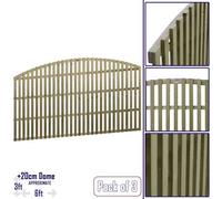 Premier Garden Supplies Florence Vertical Slatted (Pack Of 3) Width: 6Ft X Height: 3Ft Arched Fence Panel/topper/trellis