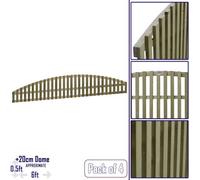 Premier Garden Supplies Florence Vertical Slatted (Pack Of 4) Width: 6Ft X Height: 0.5Ft Arched Fence Panel/topper/trellis
