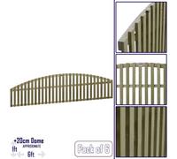 Premier Garden Supplies Florence Vertical Slatted (Pack Of 6) Width: 6Ft X Height: 1Ft Arched Fence Panel/topper/trellis