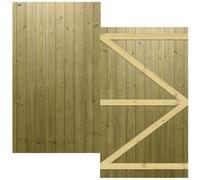 Premier Garden Supplies Pedestrian Gate 180Cm (6Ft) High X 105Cm Wide Tongue & Groove Flat Top Semi-Braced Single Swing Gate