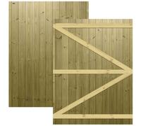 Premier Garden Supplies Pedestrian Gate 180Cm (6Ft) High X 135Cm Wide Tongue & Groove Flat Top Semi-Braced Single Swing Gate