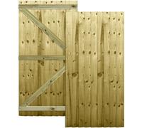Premier Garden Supplies Pedestrian Gate 180Cm (6Ft) High X 90Cm Wide Feather Edge Flat Top Semi-Braced Single Swing Gate