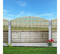 Premier Garden Supplies Premier Florence Wooden Trellis Panel 6Ft X 1.5Ft (3 Pack) Vertical Slatted Decorative Arched Fence Privacy Topper Climbing Plants