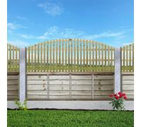 Premier Garden Supplies Premier Florence Wooden Trellis Panel 6Ft X 1.5Ft (4 Pack) Vertical Slatted Decorative Arched Fence Privacy Topper Climbing Plants