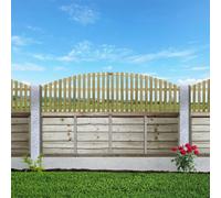 Premier Garden Supplies Premier Florence Wooden Trellis Panel 6Ft X 1Ft (5 Pack) Vertical Slatted Decorative Arched Fence Privacy Topper Climbing Plants
