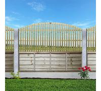 Premier Garden Supplies Premier Florence Wooden Trellis Panel 6Ft X 2Ft (3 Pack) Vertical Slatted Decorative Arched Fence Privacy Topper Climbing Plants