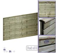 Premier Garden Supplies Roma Single Slotted (Pack Of 5) Width: 6Ft X Height: 4Ft Venetian Fence Panel/topper/trellis