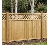 Premier Garden Supplies Urban Diamond Wooden Fence Panel 6Ft X 4Ft (4 Pack) Decorative Heavy-Duty Pressure Treated Fencing