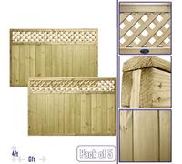 Premier Garden Supplies Urban Range Tongue & Groove Fence Panel (Pack Of 5) Width: 6Ft X Height: 4Ft Diamond Trellis Top