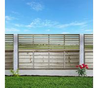 Premier Garden Supplies Vogue Horizontal Slatted (Pack Of 3) Width: 6Ft X Height: 1.5Ft Flat Capped Fence Panel/topper/trellis