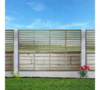 Premier Garden Supplies Vogue Horizontal Slatted (Pack Of 3) Width: 6Ft X Height: 2Ft Flat Capped Fence Panel/topper/trellis