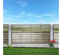 Premier Garden Supplies Vogue Horizontal Slatted (Pack Of 4) Width: 6Ft X Height: 1Ft Flat Capped Fence Panel/topper/trellis