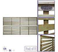 Premier Garden Supplies Vogue Horizontal Slatted (Pack Of 6) Width: 6Ft X Height: 1.5Ft Flat Capped Fence Panel/topper/trellis