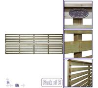 Premier Garden Supplies Vogue Horizontal Slatted (Pack Of 6) Width: 6Ft X Height: 1Ft Flat Capped Fence Panel/topper/trellis