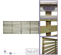 Premier Garden Supplies Vogue Horizontal Slatted (Pack Of 8) Width: 6Ft X Height: 1Ft Flat Capped Fence Panel/topper/trellis