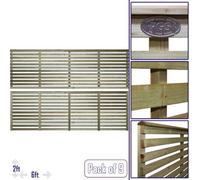 Premier Garden Supplies Vogue Horizontal Slatted (Pack Of 9) Width: 6Ft X Height: 2Ft Flat Capped Fence Panel/topper/trellis