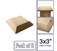 Premier Garden Supplies Wooden Fence Post Capping Capping Protection For 3" X 3" (75mm X 75mm) Posts / Pack Of 8