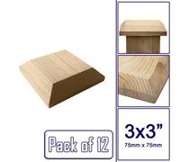 Premier Garden Supplies Wooden Fence Post Capping Capping Protection For 3" X 3" (75mm X 75mm) Posts / Pack Of 12