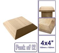 Premier Garden Supplies Wooden Fence Post Capping Capping Protection For 4" X 4" (100mm X 100mm) Posts / Pack Of 12