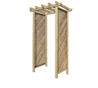 Premier Garden Supplies Wooden Garden Arch 7Ft High X 4Ft Wide, Privacy Diamond Trellis Side Panels Archway For Outdoor Lawn, Patio & Entrances