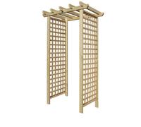 Premier Garden Supplies Wooden Garden Arch 7Ft High X 4Ft Wide, Privacy Square Trellis Side Panels Archway For Outdoor Lawn, Patio & Entrances
