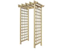 Premier Garden Supplies Wooden Garden Arch 7Ft High X 4Ft Wide, Square Trellis Side Panels Archway For Outdoor Lawn, Patio & Entrances