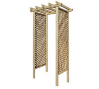 Premier Garden Supplies Wooden Garden Arch 8Ft High X 4Ft Wide, Privacy Diamond Trellis Side Panels Archway For Outdoor Lawn, Patio & Entrances